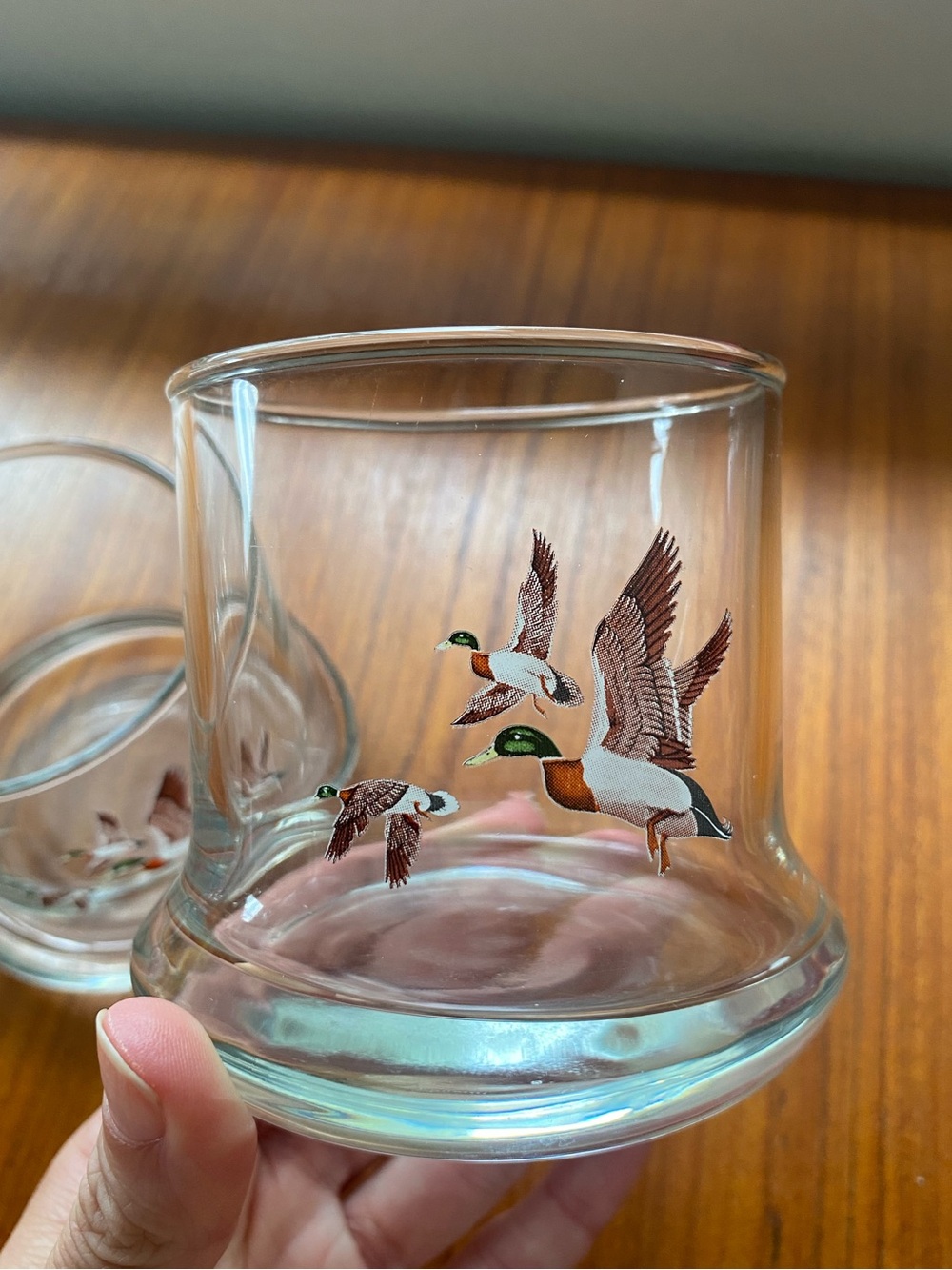 Vintage Pair of Ducks Rocks Glasses